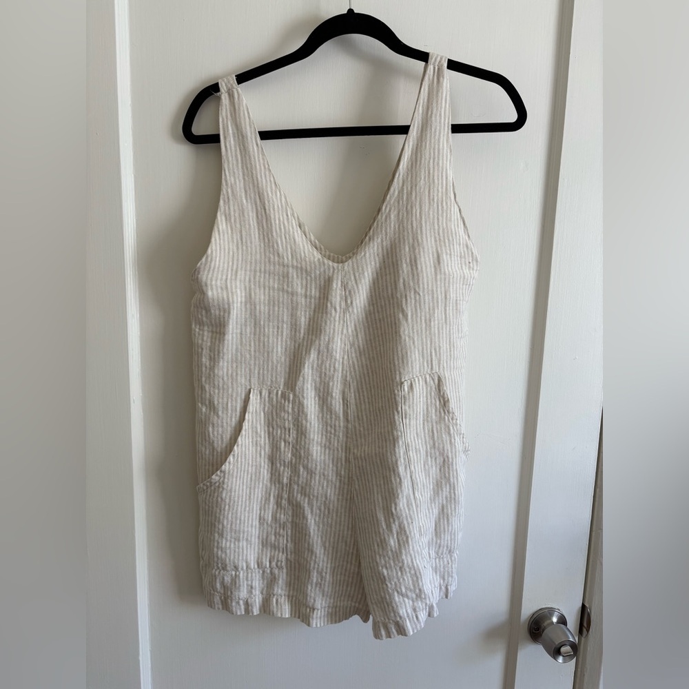 Ozma Simone linen romper balearic stripe size XS